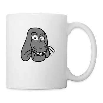 Lapin Lapin Drôle Visage Grimace Sourire - Mug blanc - blanc - Droite