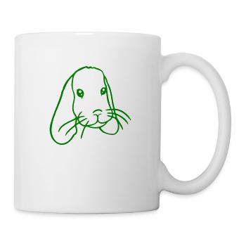 Hase Kaninchen Häschen Nagetier Kleintier niedlich - Tasse - Weiß - Rechts