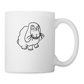 Lapin Lapin Drôle Visage Grimace Sourire - Mug blanc - blanc - Droite