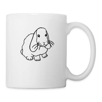 Hase Kaninchen Häschen Nagetier Kleintier niedlich - Tasse - Weiß - Rechts