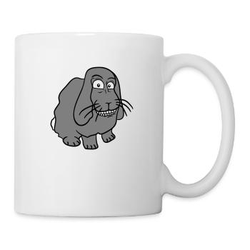 Lapin Lapin Drôle Visage Grimace Sourire - Mug blanc - blanc - Droite