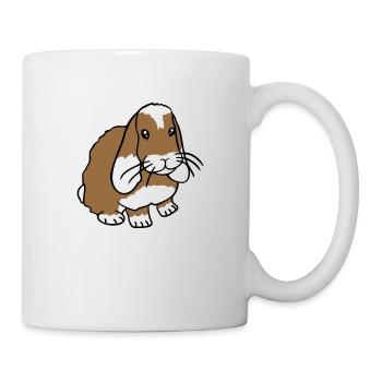 Hase Kaninchen Häschen Nagetier Kleintier niedlich - Tasse - Weiß - Rechts