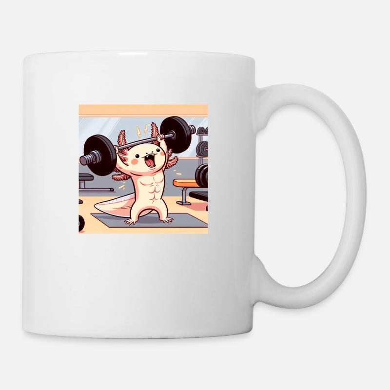 Muscle-Lotl – Starker Axolotl - Tasse - Weiß