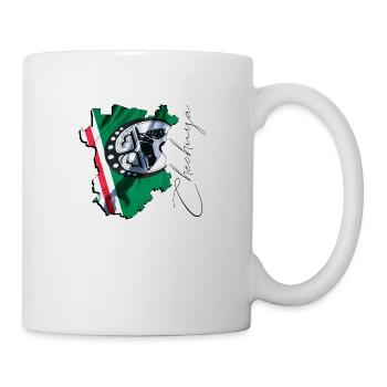 (RU) Tschetschenien Flagge in eigener Landkarte EN - Tasse - Weiß - Rechts
