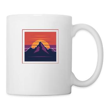 Sunset Peaks zwischen den Bergen - Tasse - Weiß - Rechts