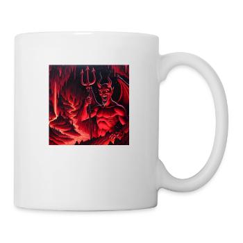 Teufel mit Dreizack - Tasse - Weiß - Rechts