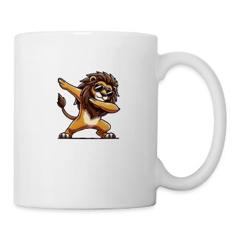 löwe comic dabbing - Tasse - Weiß - Rechts