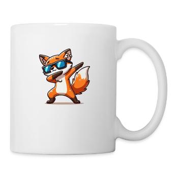 fuchs tier dabbing - Tasse - Weiß - Rechts