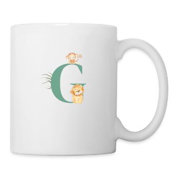 Lettre g vert animaux jungle - Mug blanc - blanc - Droite