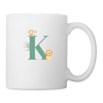 Lettre k vert animaux jungle - Mug blanc - blanc - Droite