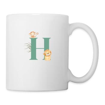 Buchstabe h grüne Dschungeltiere - Tasse - Weiß - Rechts