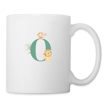 Lettre o vert animaux jungle - Mug blanc - blanc - Droite