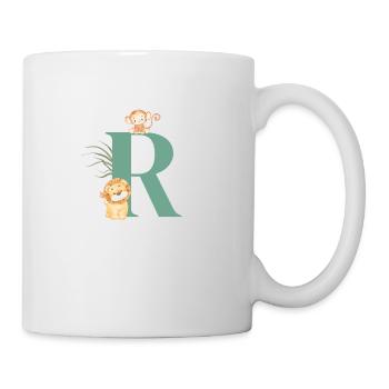 Lettre r vert animaux jungle - Mug blanc - blanc - Droite