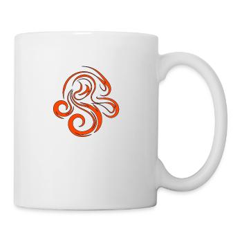 Mouvement et fluidité en orange et noir - Mug blanc - blanc - Droite