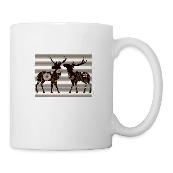 Hirsch - Tasse - Weiß - Rechts