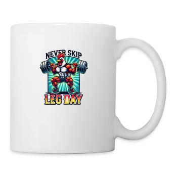 Never Skip Leg Day – Strong Chicken - Mug - white - Right