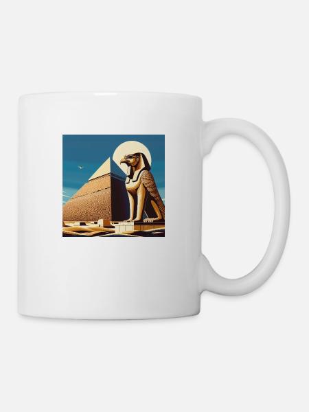 HORUS mit Pyramide - Tasse - Weiß