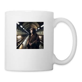 Schimpanse Mönch U-Bahn - Tasse - Weiß - Rechts