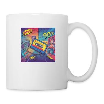 90s vibes: comic cassette in retro look - Mug - white - Right