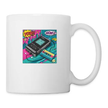 90s vibes: Walkman cult in comic look - Mug - white - Right