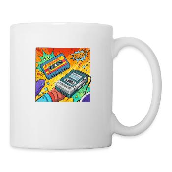 90s vibes: Walkman cult in comic look - Mug - white - Right