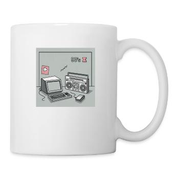 90s cult objects : Walkman, computer and Co. - Mug - white - Right