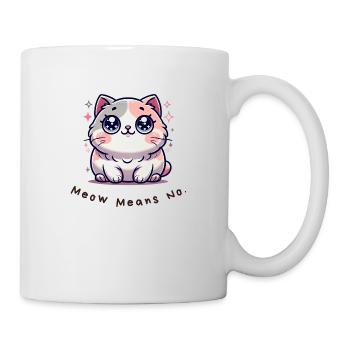 Miaou signifie non - Chemise pour chat drôle - Mug blanc - blanc - Droite