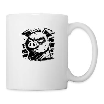 da guckt das Schwein - Tasse - Weiß - Rechts