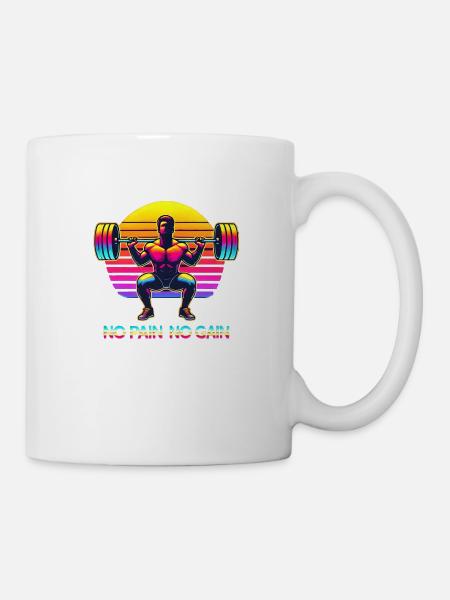 No Pain, No Gain - Fitness Edition - Tasse - Weiß