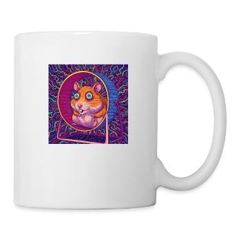 Funny Hamster in the Hamster Wheel - Comic Vibes - Mug - white - Right