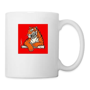 Rauchender Tiger - Comic Vibes - Tasse - Weiß - Rechts