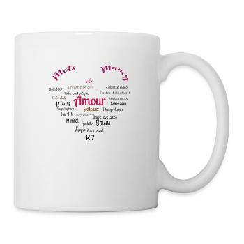 grand-mère en mots en forme de coeur - Mug blanc - blanc - Droite