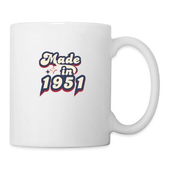 Hergestellt im Jahr 1951 Retro - Tasse - Weiß - Rechts