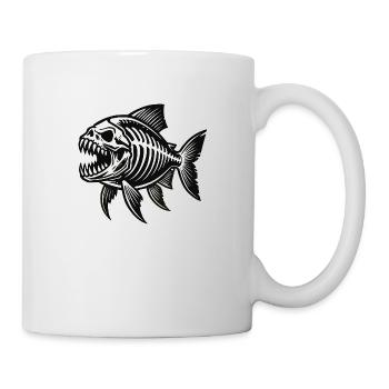 Squelette Piranha - Mug blanc - blanc - Droite