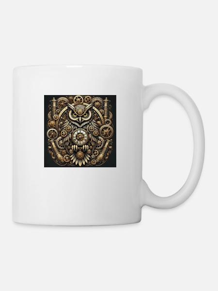 Steampunk Chrono Owl Warden - Mug - white