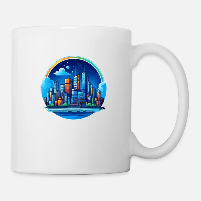 Scintillement de nuit de la ville - Mug blanc - blanc