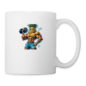 Strong Pineapple – Workout Time 🍍💪 - Mug - white - Right