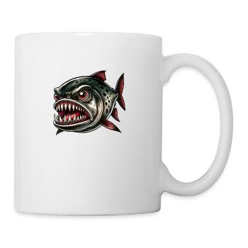 Bande dessinée Piranha - Mug blanc - blanc - Droite