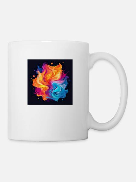 Bunter Wirbel - Tasse - Weiß
