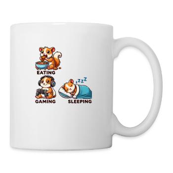 Gamer Hamster – Eat, Game, Sleep, Repeat - Mug - white - Right