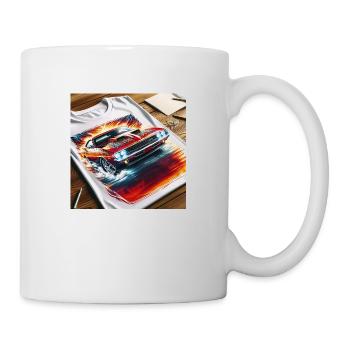 T-shirt Auto - Tasse - Weiß - Rechts