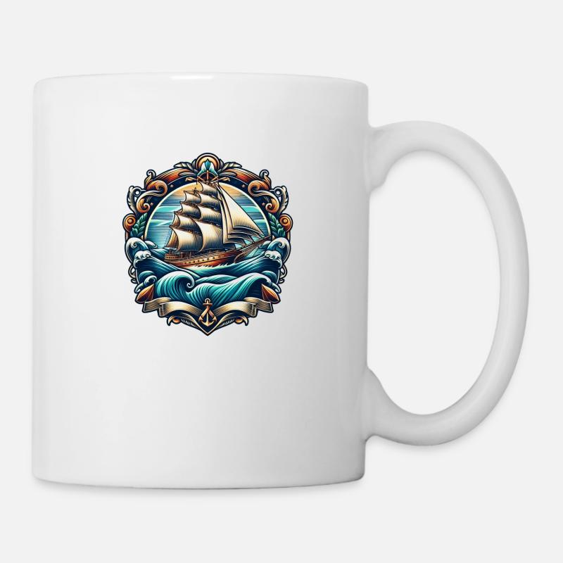Segelschiff Logo - Tasse - Weiß