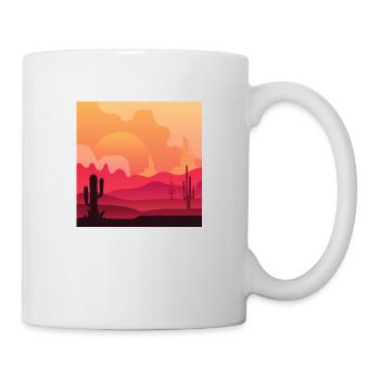 Desert Cactus Silhouette Sunset - Mug - white - Right