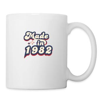 Hergestellt im Jahr 1982 Retro - Tasse - Weiß - Rechts