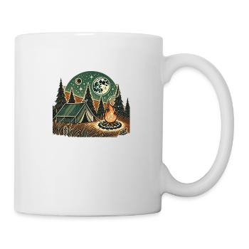 Campfire evening under starry sky - Camping - Mug - white - Right