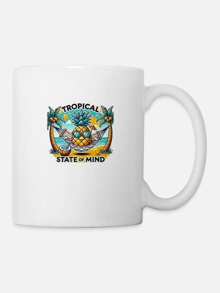 Relaxed pineapple by the sea - Mug - white