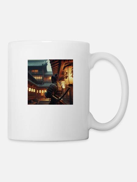 Samurai mit Schwert - Tasse - Weiß
