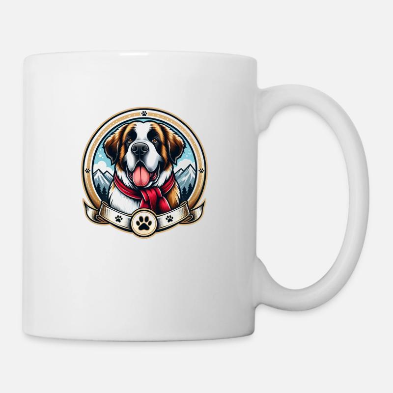 Bernhardiner Hund Logo - Tasse - Weiß