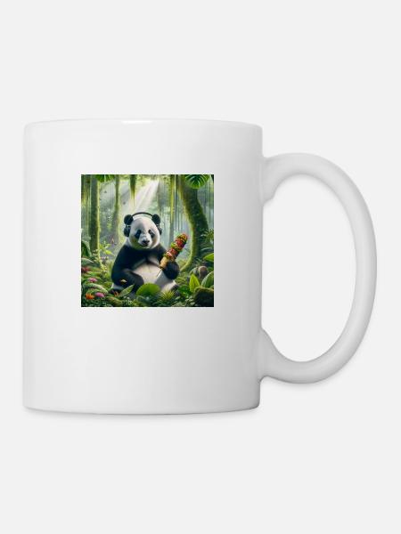 Pandabär mit Kopfhörer - Tasse - Weiß