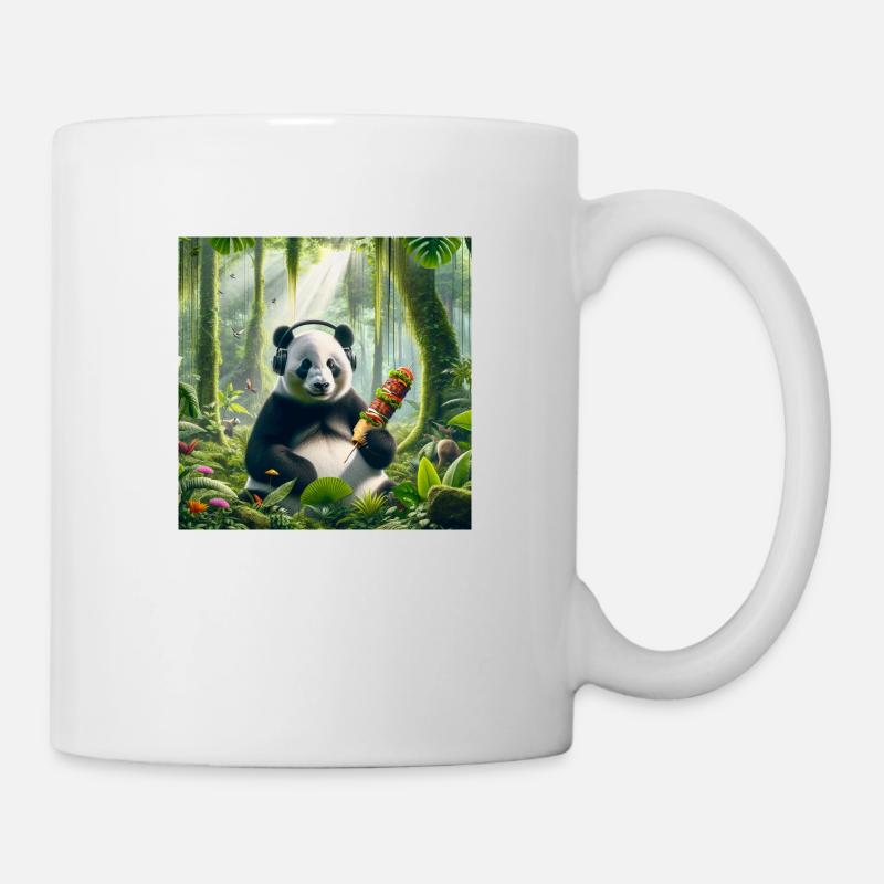 Pandabär mit Kopfhörer - Tasse - Weiß